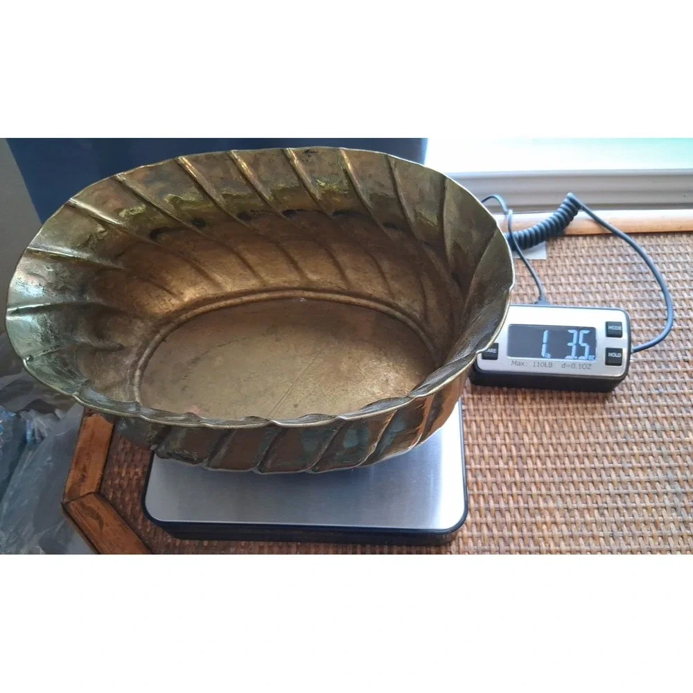 Vintage Brass Italian Style Footed Planter Cache pot Large 9